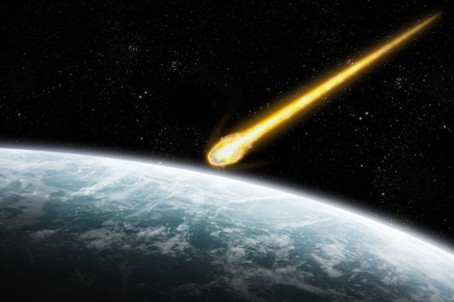 Астероид летящий в атмосфере земли