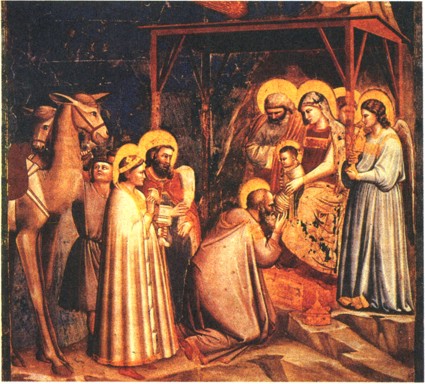 Фреска Джотто "Поклонение волхвов". Начало XIV в.
